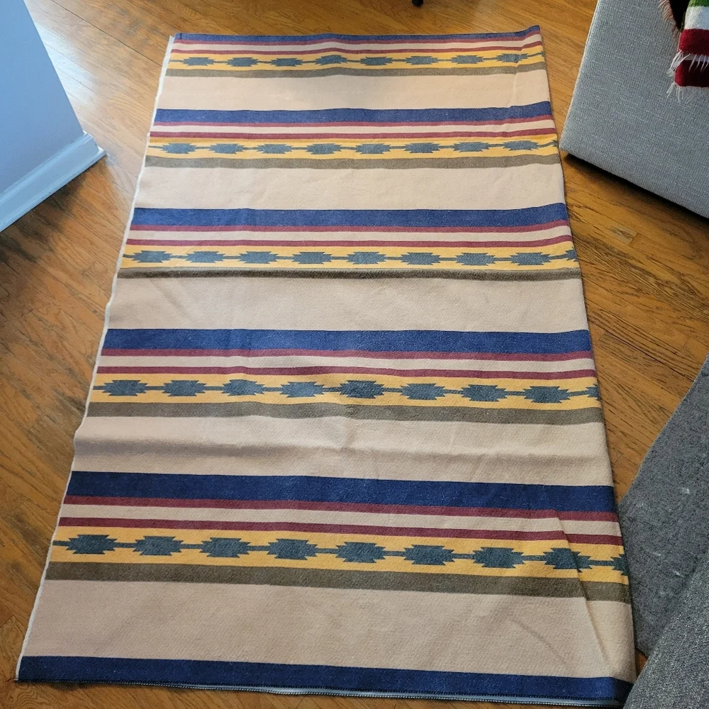 Vtg Owen Southwestern One-Sided King Blanket
